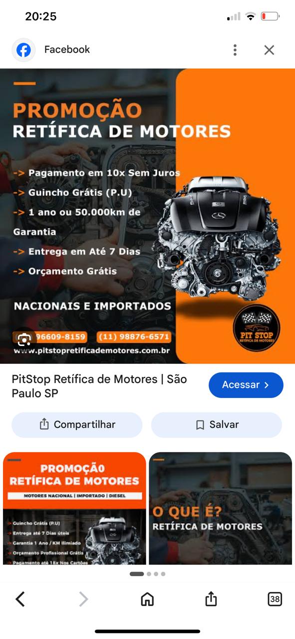 Promoção retífica de motores: pagamento em 10x sem juros, guincho grátis, garantia de 1 ano ou 50.000km, entrega em até 7 dias e orçamento grátis
